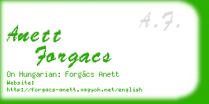 anett forgacs business card